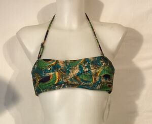 1137 NWT Bikini Bay Twisted Bandeau Top PPGR Green Plume Size 8